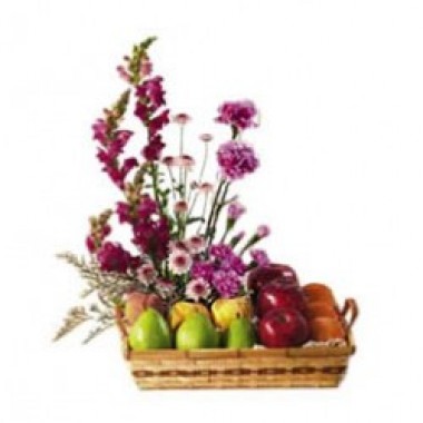 Fruit basket with carnations
