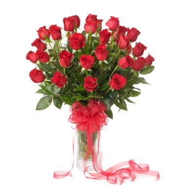 36 roses arrangement in vase