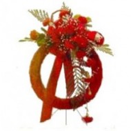 Crown for Funeral with Red Carnations