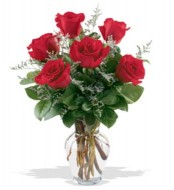 Six roses arrangement