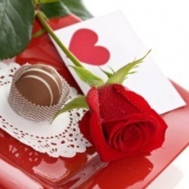 Rose with chocolates