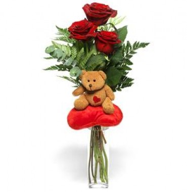 Red Roses and Hugs Bouquet.
