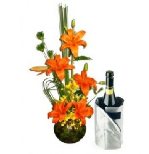Lilies and wine