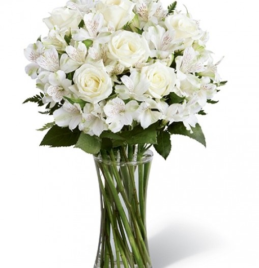 White Lilies and roses