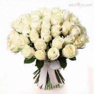 Three dozen white roses bouquet